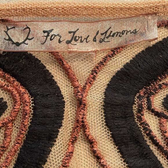 For love & lemons $299 Antonina Mini Dress in Black & Nude sheer size M sold out - Picture 9 of 10